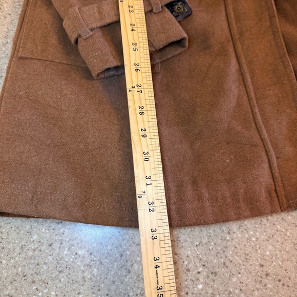 Coogi Womens Peacoat Size Large Tan Brown Button & Zip Down Warm Cozy - Picture 6 of 12